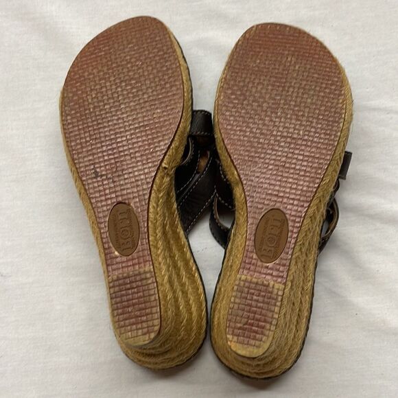Born Wedge 61090 Strap Rope Sandals Size 10 Brown - Picture 8 of 10
